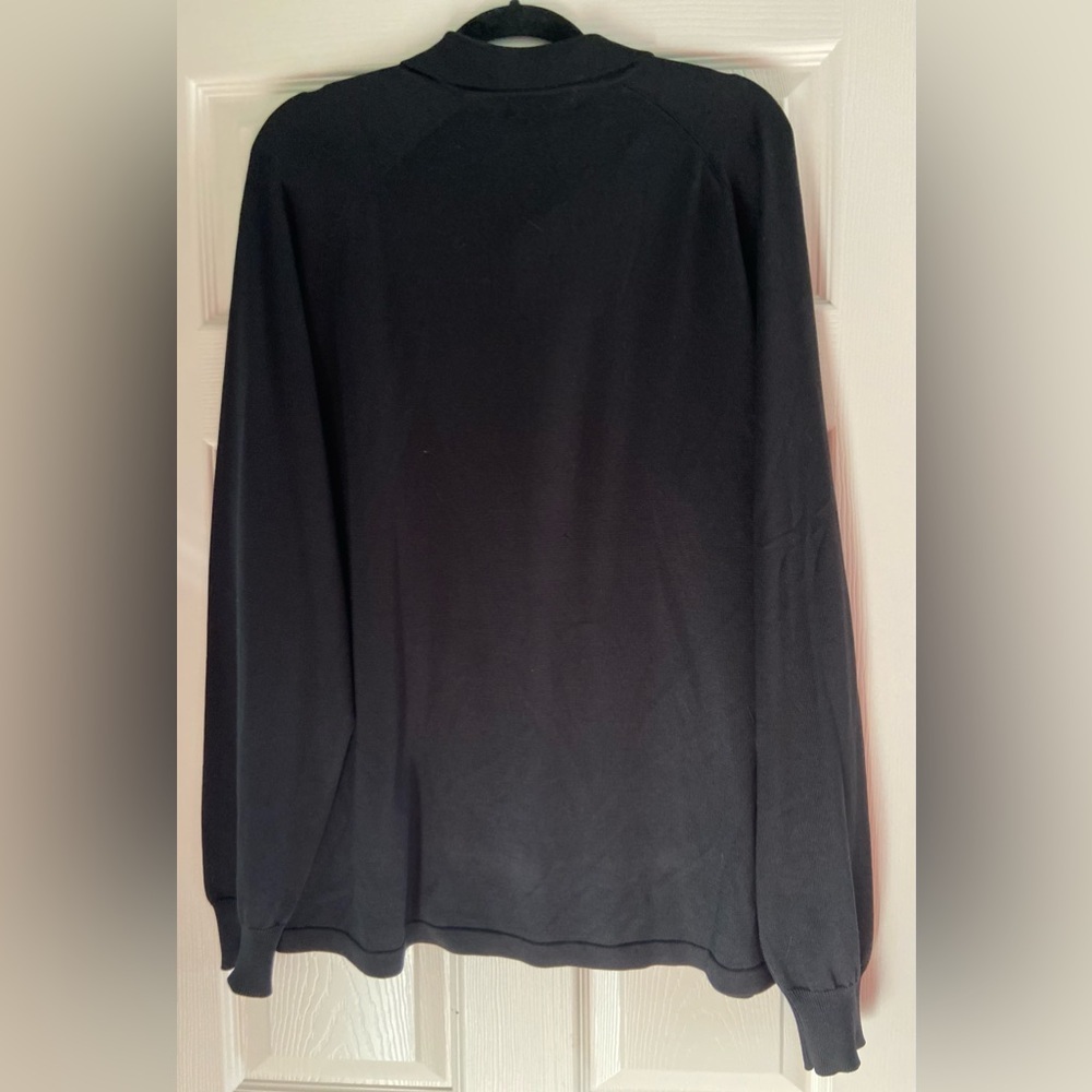 Anthology 100% silk long sleeve polo. Size XL black - Picture 3 of 3